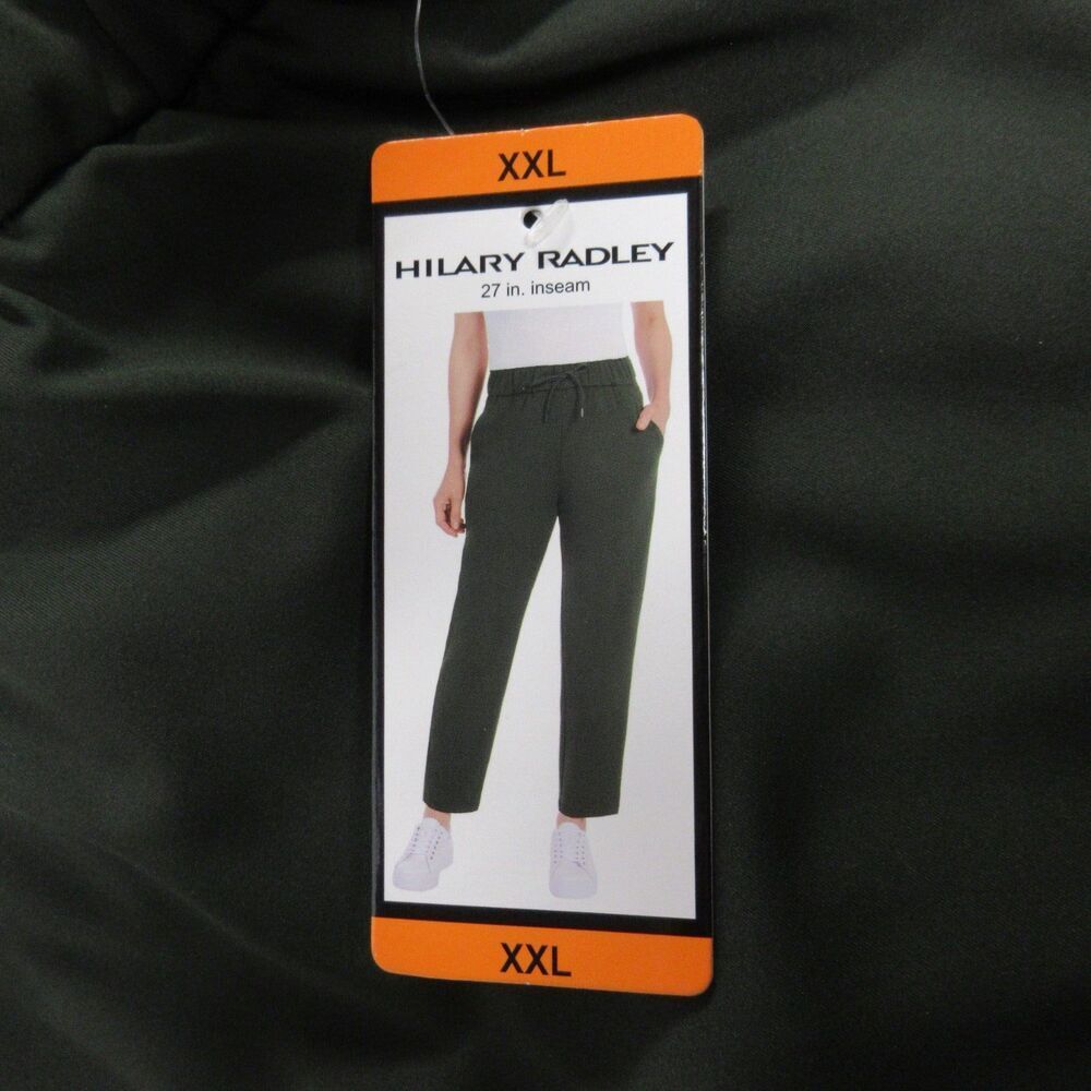 Hilary Radley Pull On‎ Elastic Waist Stretch Pants 2XL Dark Olive Green XXL NWT